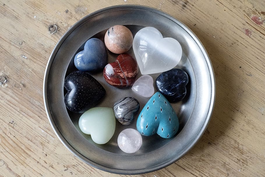 heart, stones, the hearts of stone, stone spheres, sodalit, HD wallpaper