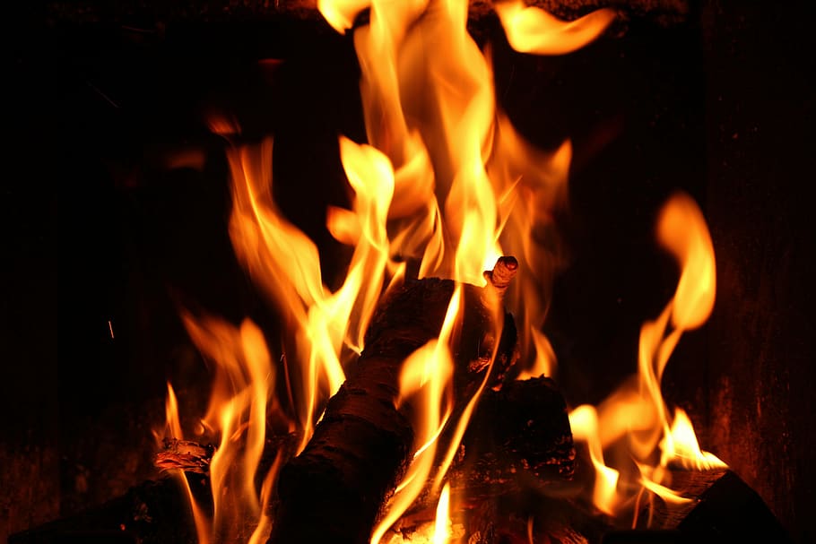 fireplace, flames, heat, autumn, mood, evening, hot, burn, the flame HD wallpaper