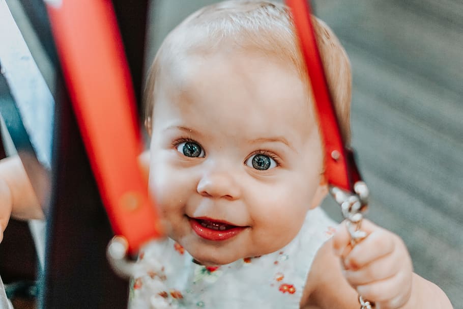 smiling baby, portrait, child, childhood, looking at camera, innocence HD wallpaper