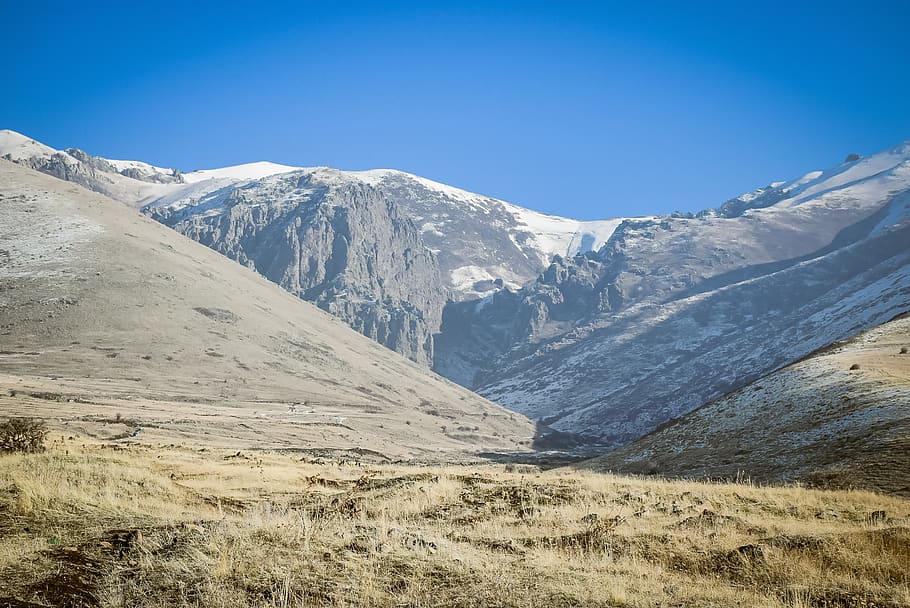 nature, outdoors, mountain range, slope, ice, peak, plateau HD wallpaper