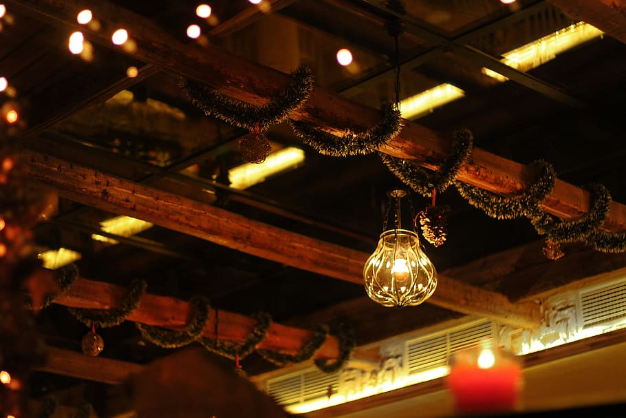 Unique Ceiling Lamp, 4k wallpaper, blur, candle, celebration HD wallpaper