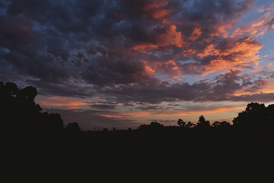 clouds, sunset, silhouette, sky, scenics - nature, beauty in nature HD wallpaper