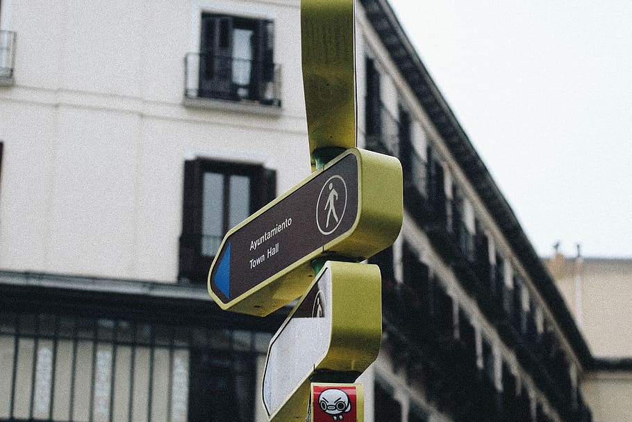 gray and black signage, madrid, spain, building, urban, modern design HD wallpaper