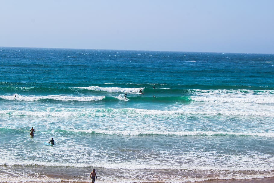 morocco, imsouane, surfer, ocean, beach, sea, wave, man, water HD wallpaper