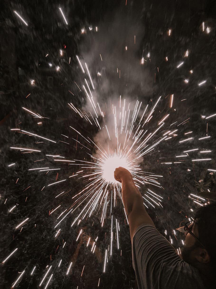 celebration, firework, motion, illuminated, night, firework display HD wallpaper