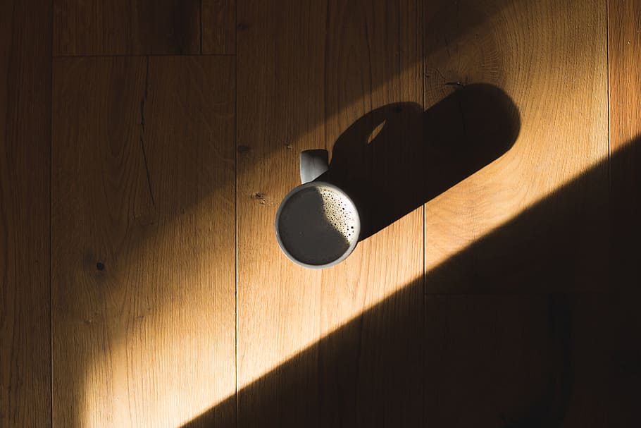 Coffee In Sun Photo, Flatlay, Shadow, wood - material, sunlight HD wallpaper