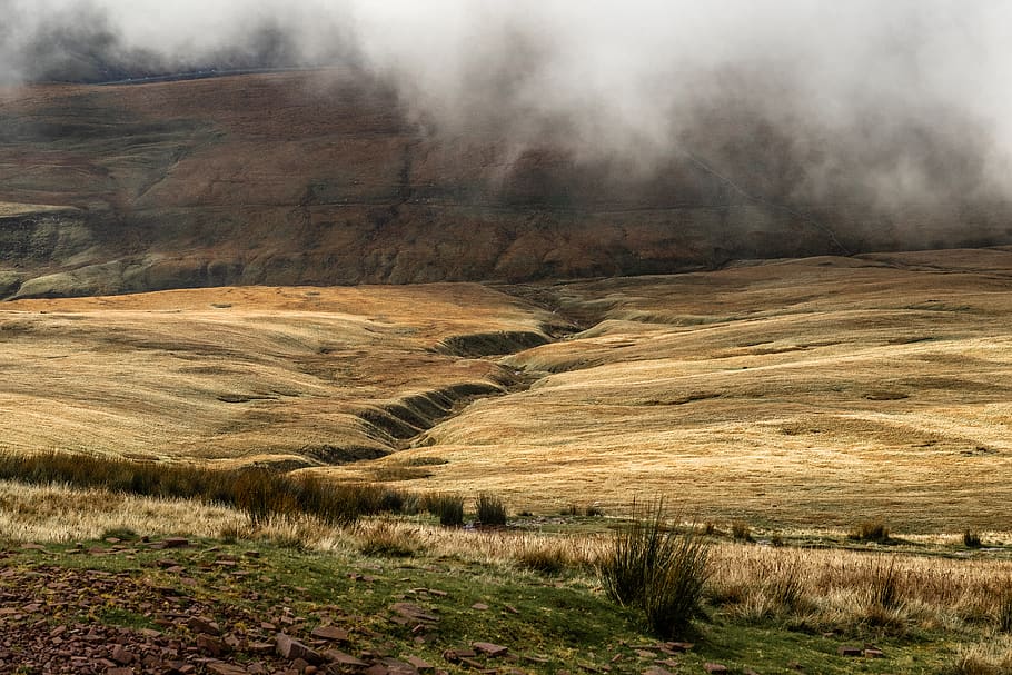 brown and green mountain, nature, outdoors, plateau, scenery HD wallpaper