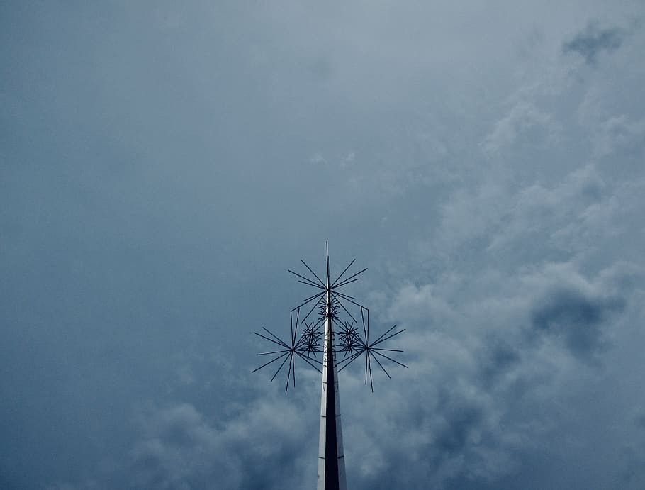sky, cloud - sky, low angle view, technology, no people, nature HD wallpaper