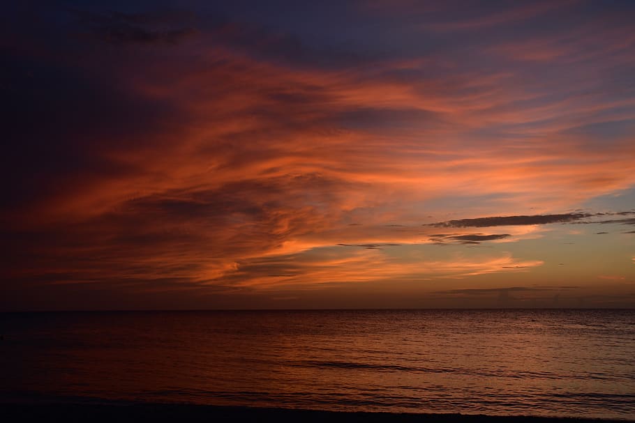 sky, beach, sunset, sea, ocean, landscape, nature, water, scenics - nature HD wallpaper