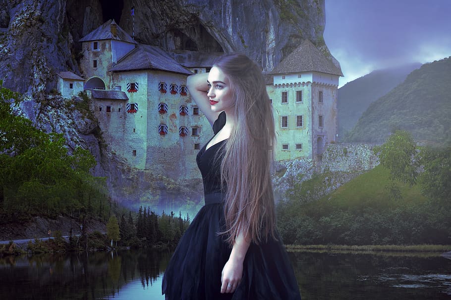 fantasy, gothic, dark, medieval, female, woman, girl, young HD wallpaper