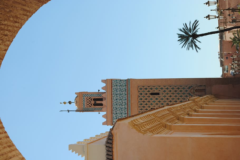 morocco, marrakesh, palm, marrakech, architecture, built structure HD wallpaper