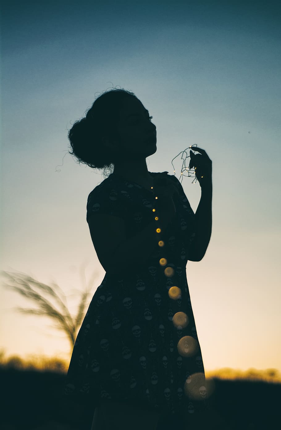 Silhouette Photo of Woman During Dawn, backlit, blur, female HD wallpaper