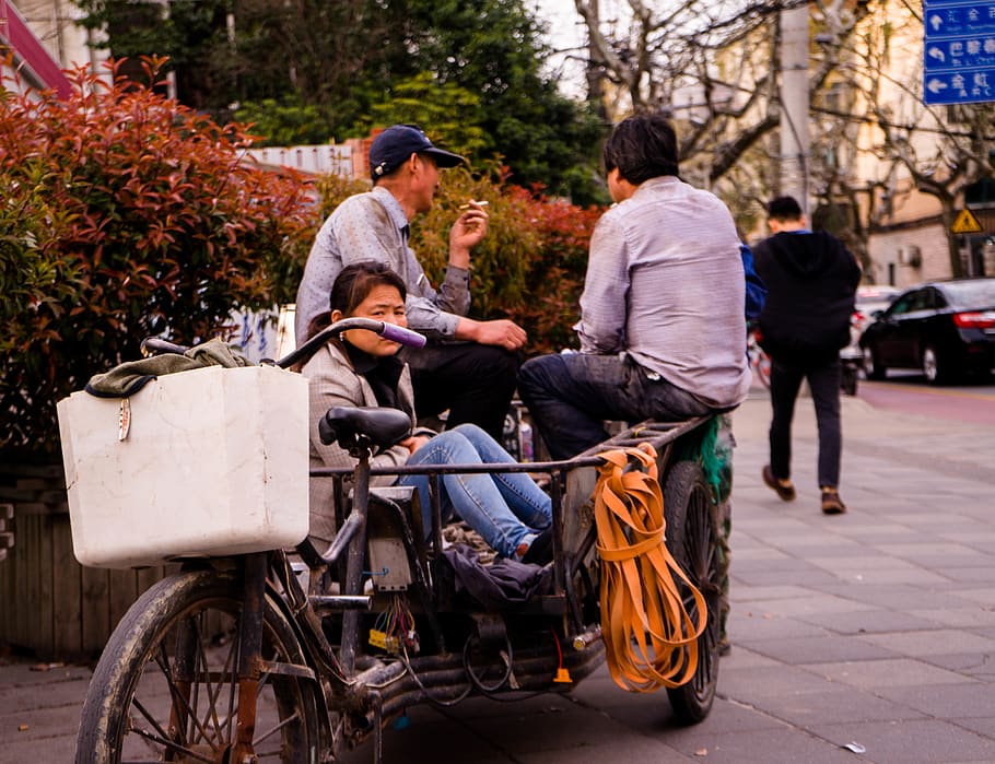 street, men, city, real people, transportation, sitting, mode of transportation HD wallpaper