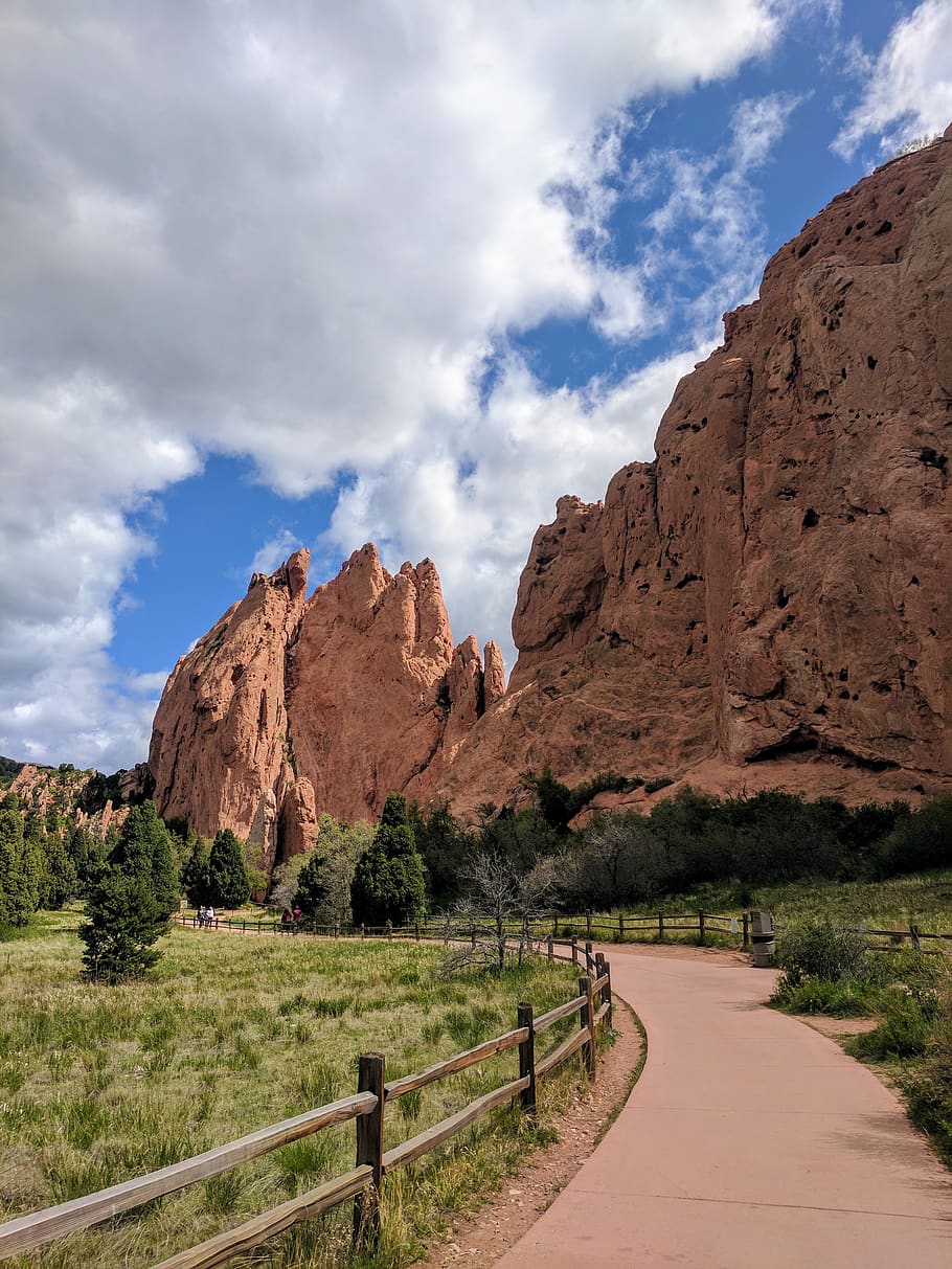 brown landmark mountain, sky, cloud - sky, rock formation, scenics - nature HD wallpaper