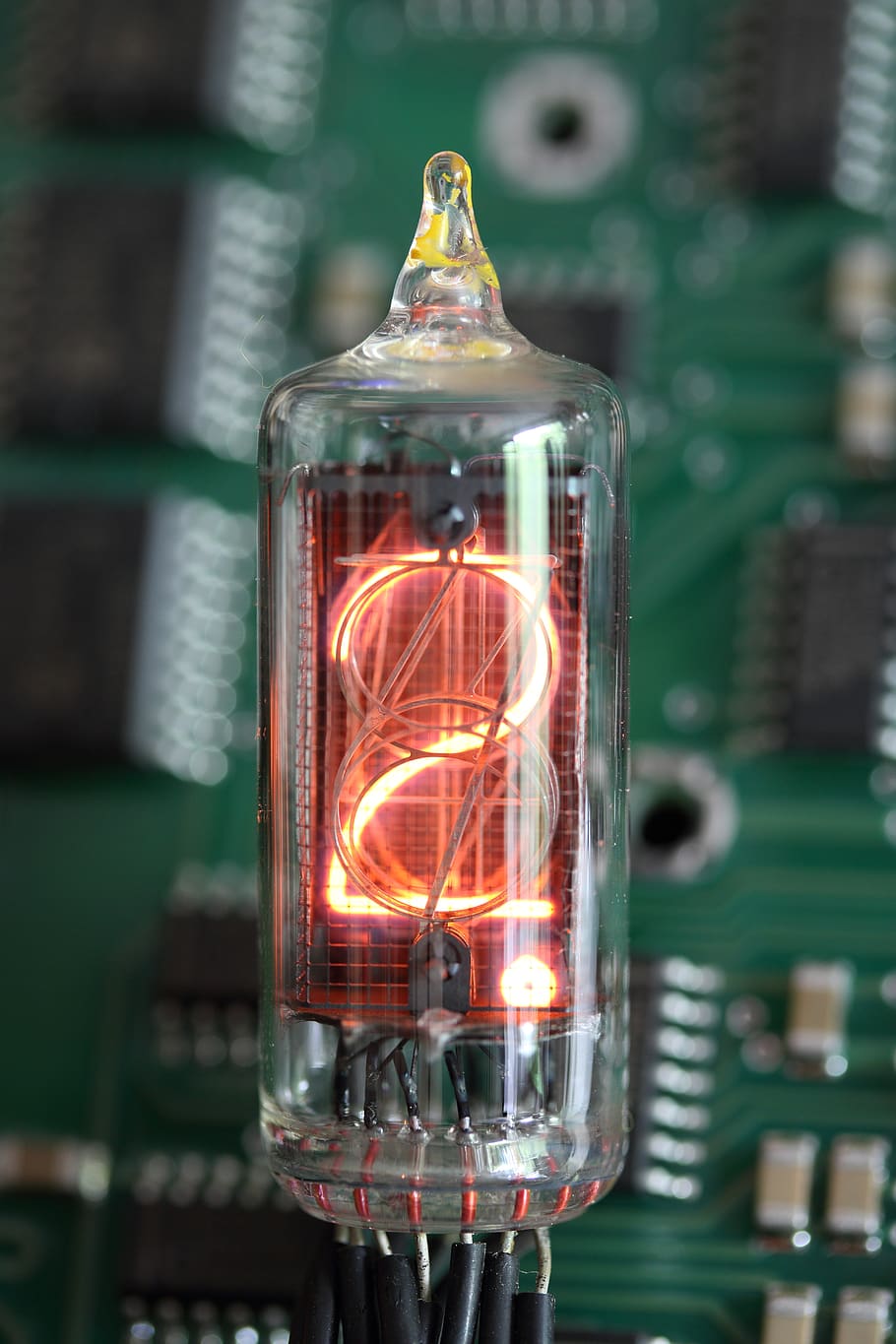nixie, tube, indicator, vacuum, digit, glass, electronic, display HD wallpaper