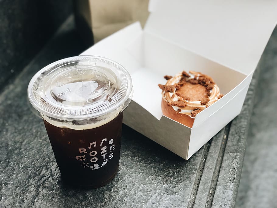 Dessert, coffee, donut, food and drink, still life, table, coffee - drink HD wallpaper