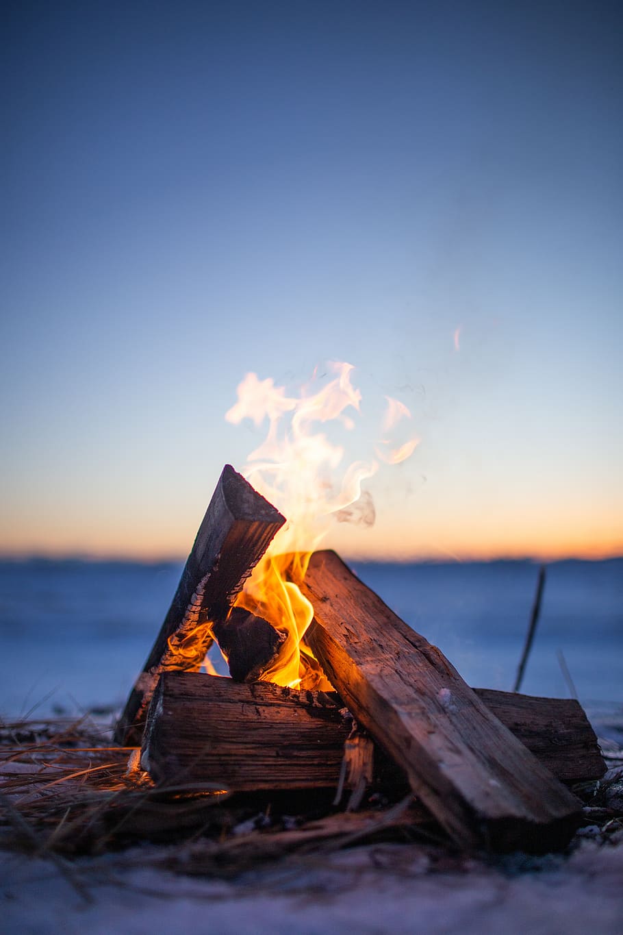 flames, sky, burning, fire, fire - natural phenomenon, nature HD wallpaper
