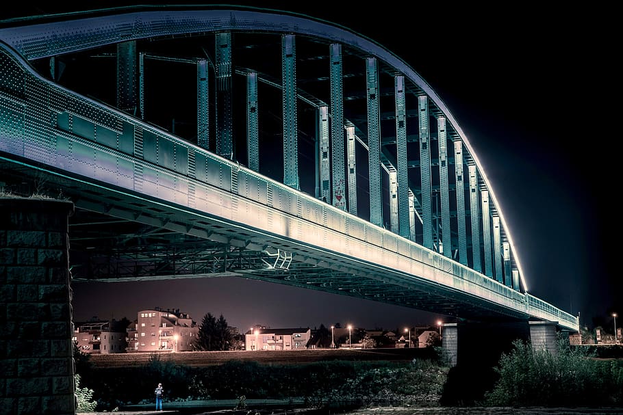 gray bridge, croatia, zagreb, town, city, building, urban, outdoors HD wallpaper