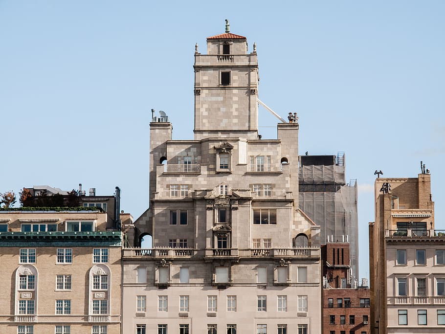 gray concrete building, tower, architecture, steeple, spire, town HD wallpaper