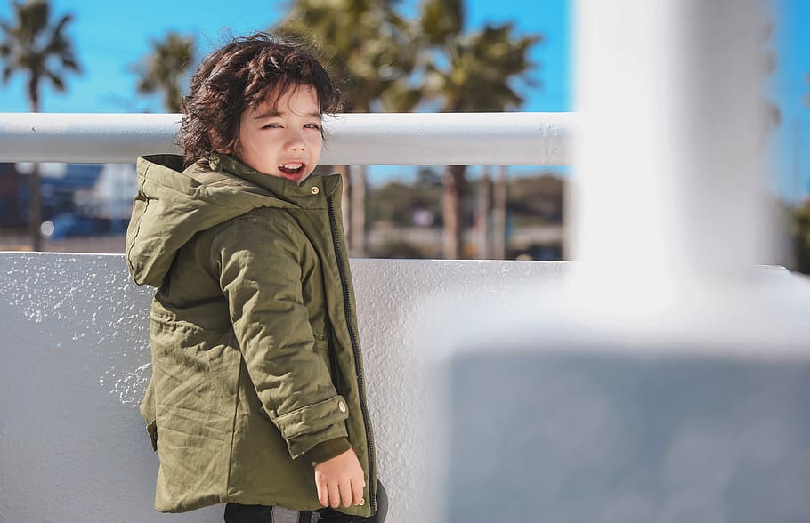 Smiling Boy Wearing Brown Hooded Jacket, child, cold, cute, daylight HD wallpaper