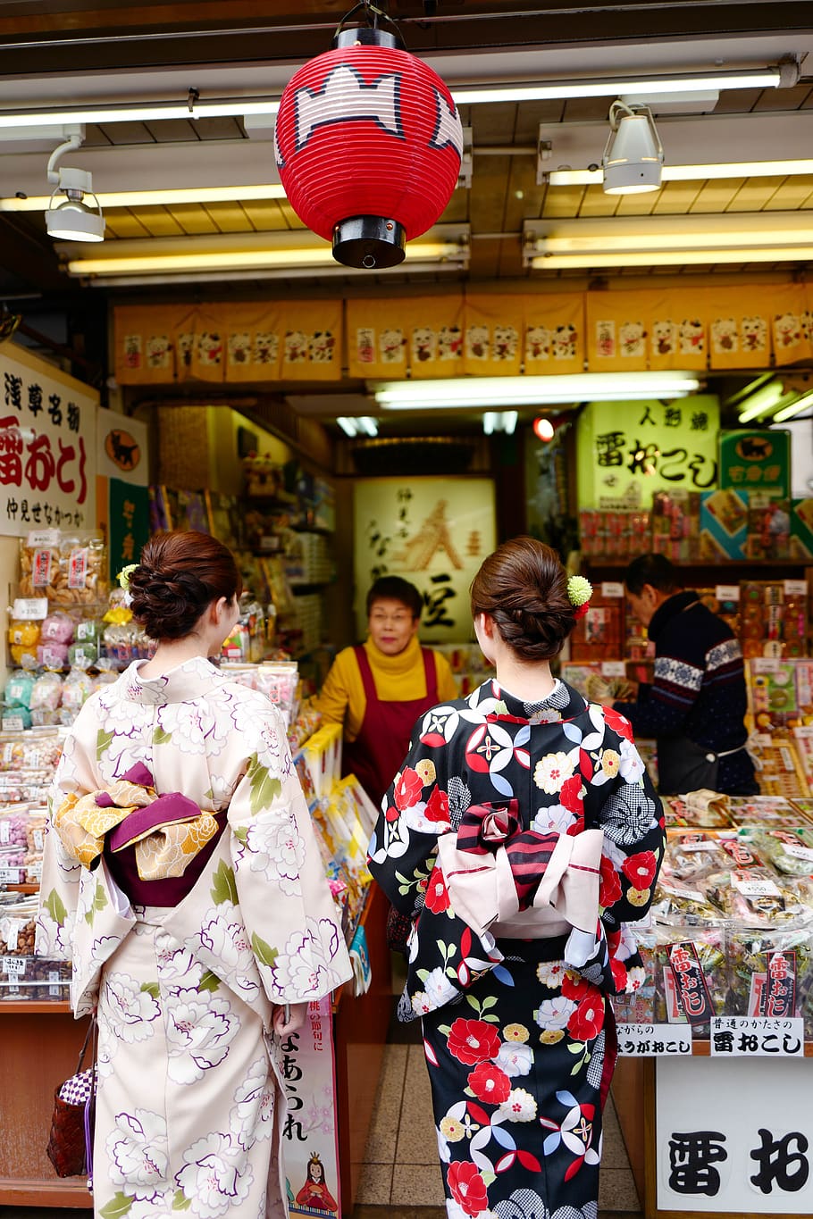 japan, asakusa, taitō, taito, tokyo, asia, kimono, temple, HD wallpaper