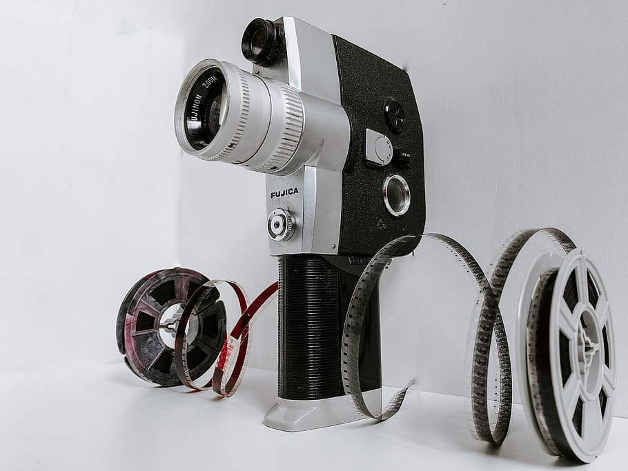 vintage gray and black camera, technology, photography themes HD wallpaper