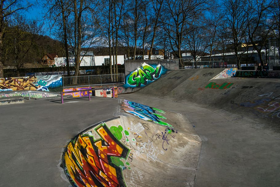 heidenheim, germany, skaterplatz beim brenz park, gap, city, HD wallpaper