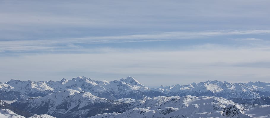 Aerial Photo Of Snowy Mountain Range, canada, cold, daylight HD wallpaper
