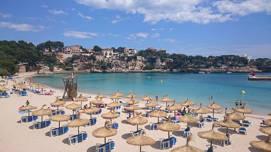 holiday, landscape, evening, summer, sky, porto cristo, majorca HD wallpaper