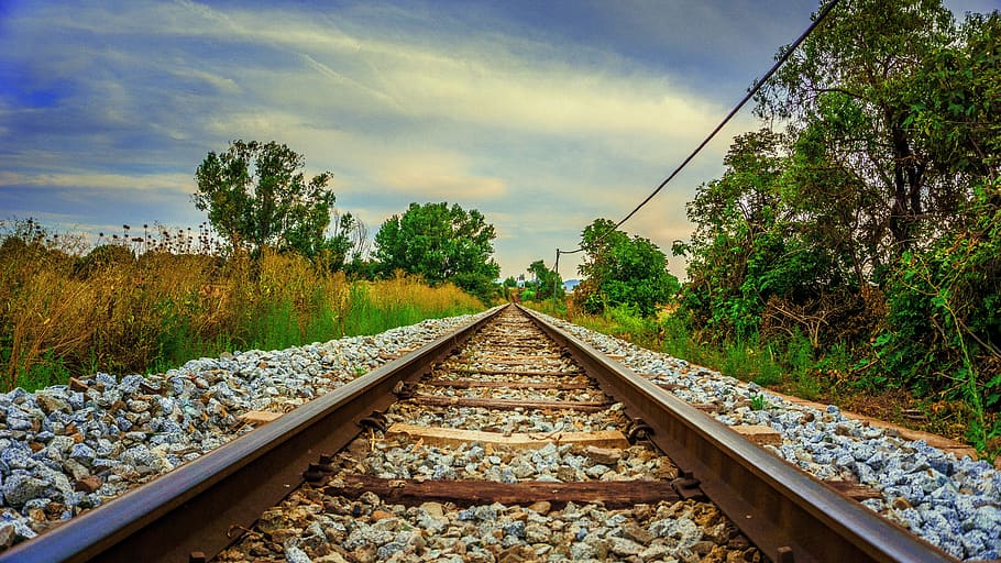 railway, material, pathways, rails, iron, transport, structure HD wallpaper