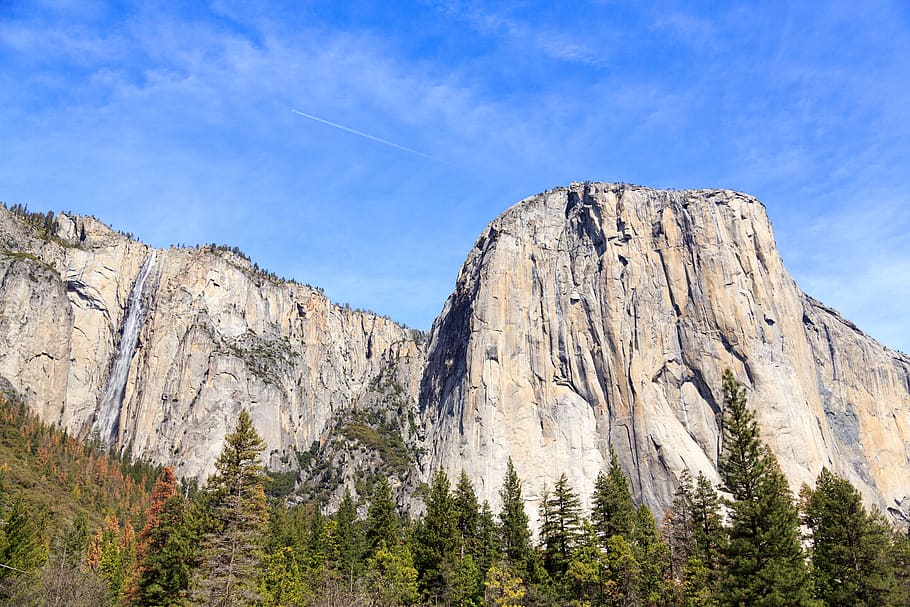 yosemite, mountain, trees, sky, scenics - nature, beauty in nature HD wallpaper