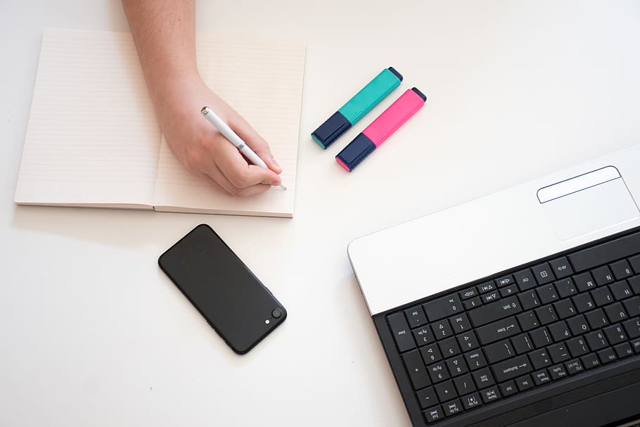 laptop, mobile, hand, notebook, keyboard, writing, pen, right hand HD wallpaper