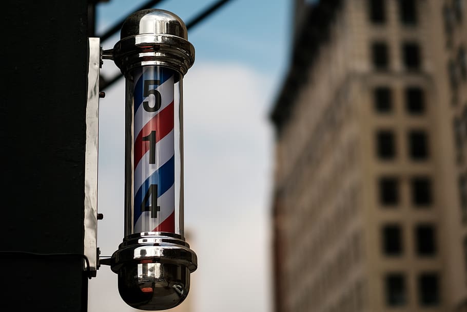 barber, sign, building exterior, focus on foreground, no people HD wallpaper