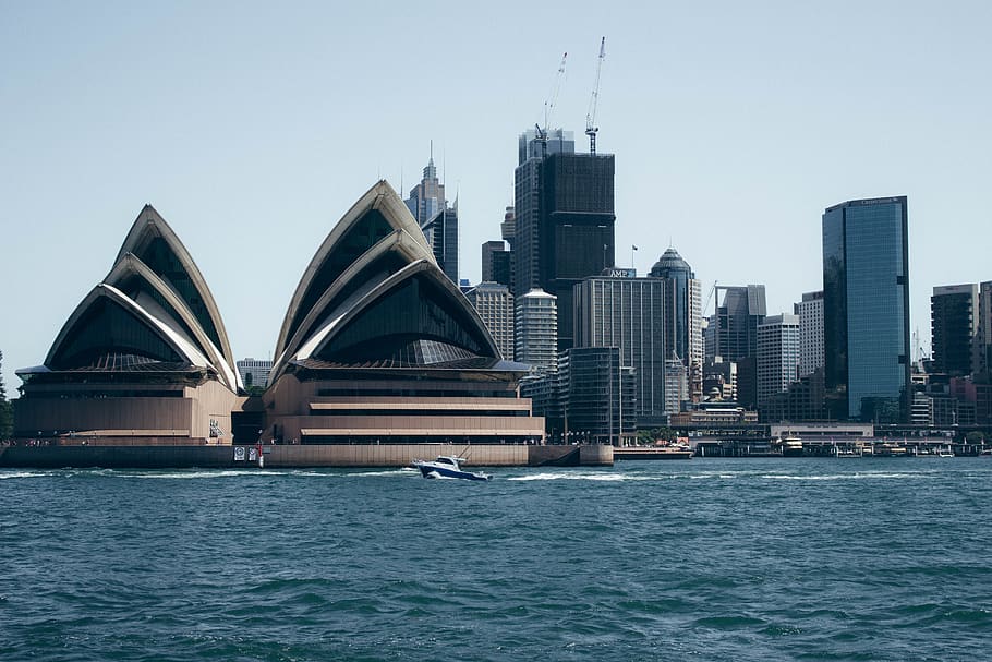 Sydney Opera House, building, architecture, boat, transportation HD wallpaper