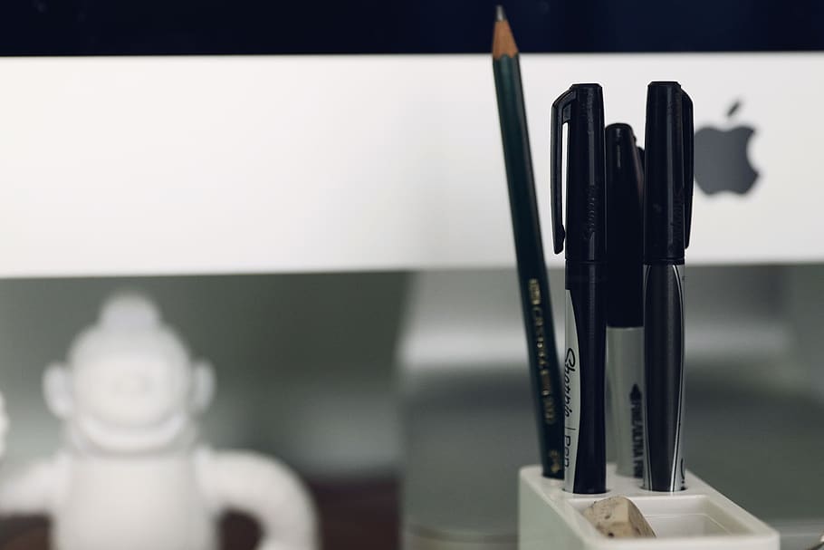 pencil, desk, work, desktop, gather by ugmonk, pens, sharpie HD wallpaper