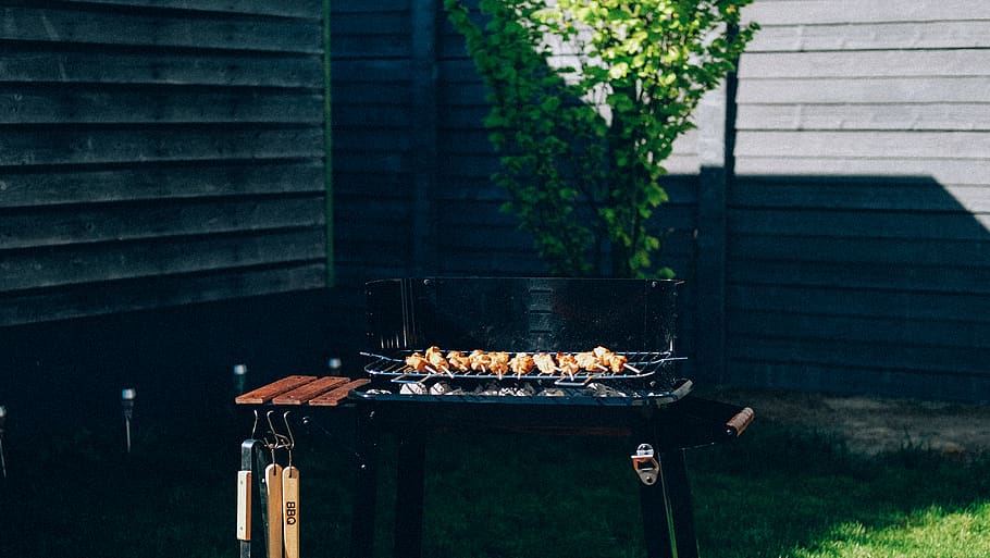 black charcoal grill, barbecue, heat - temperature, barbecue grill HD wallpaper