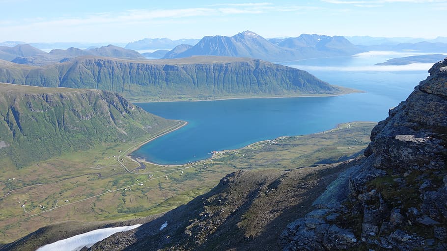 norway, mountains, water, fish, nature, panorama, scenics - nature HD wallpaper