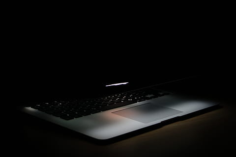 Photography of Laptop In a Dark Area, electronic, keyboard, light HD wallpaper