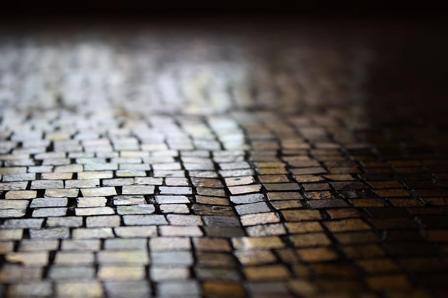 Brown Brick Pathway during Nighttime, ground, macro, pattern HD wallpaper