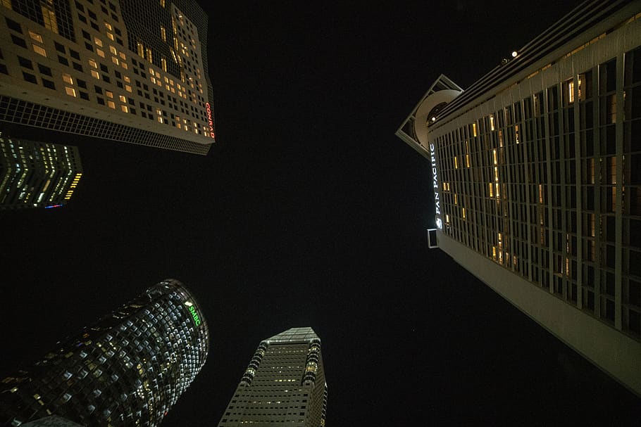 singapore, millenia walk, architecture, night, illuminated HD wallpaper