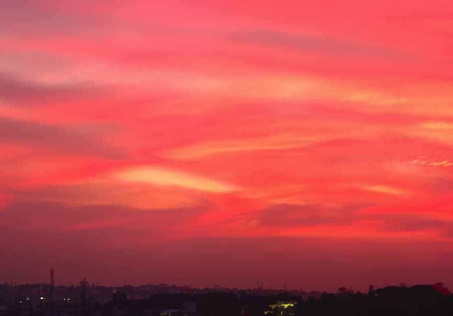 nature, sky, outdoors, sunset, dawn, dusk, red sky, sunrise HD wallpaper