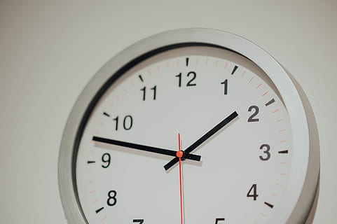 wall clock at 1:47, analog clock, architecture, building, tower HD wallpaper