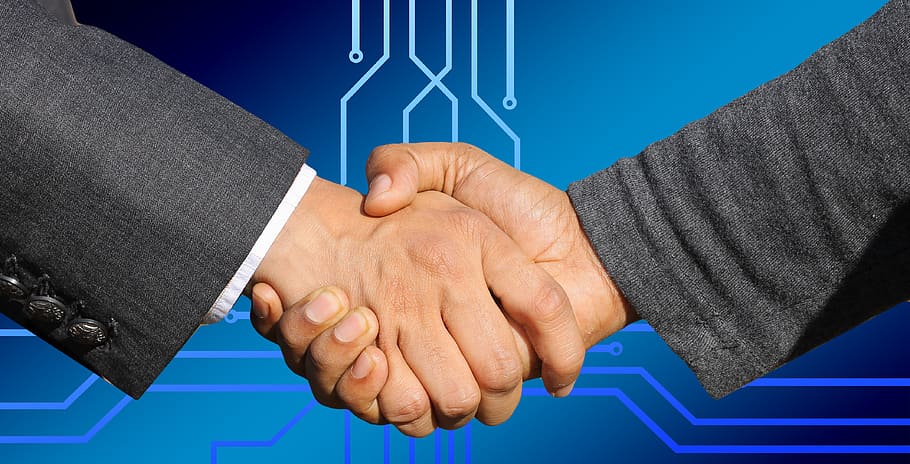 hands, shaking hands, handshake, digitization, board, conductors HD wallpaper