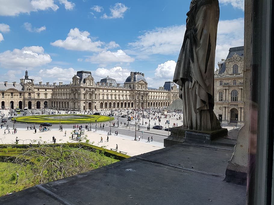 paris, louvre, the museum, architecture, built structure, building exterior HD wallpaper