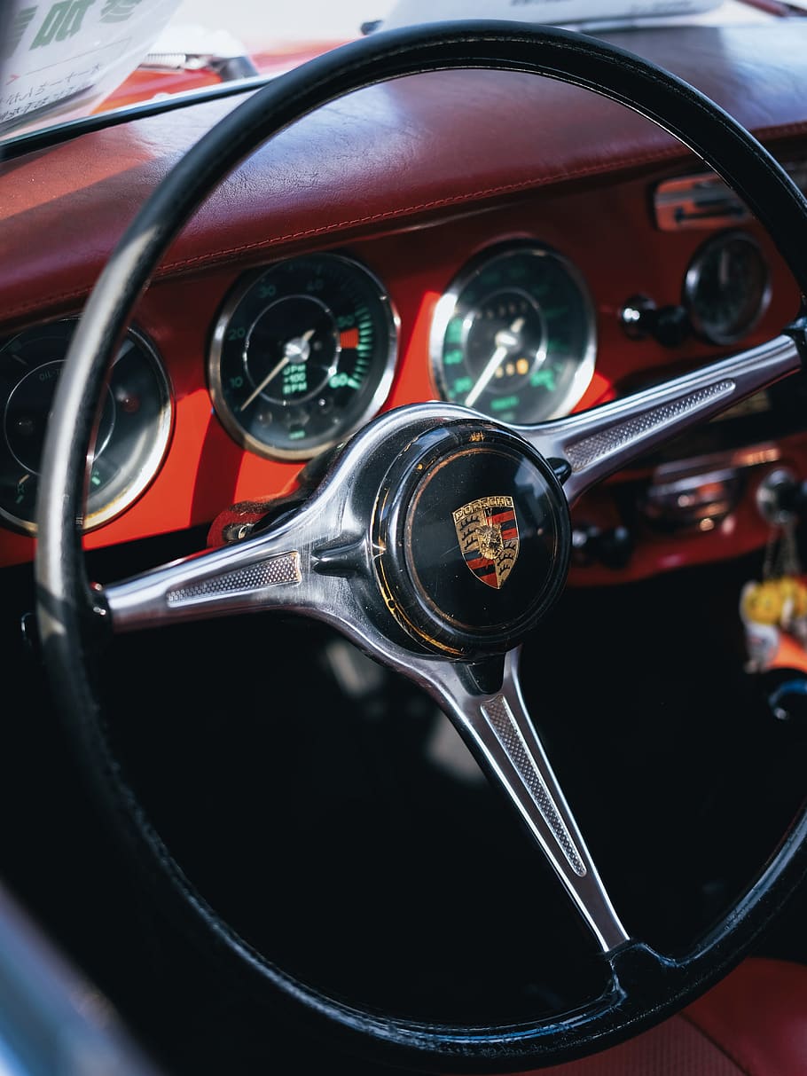 black and gray Pontiac steering wheel, vehicle, transportation, HD wallpaper