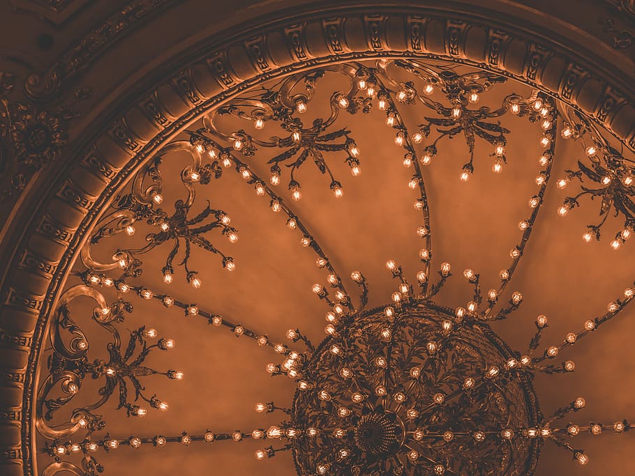 lamp, chandelier, building, architecture, buenos aires, lighting HD wallpaper
