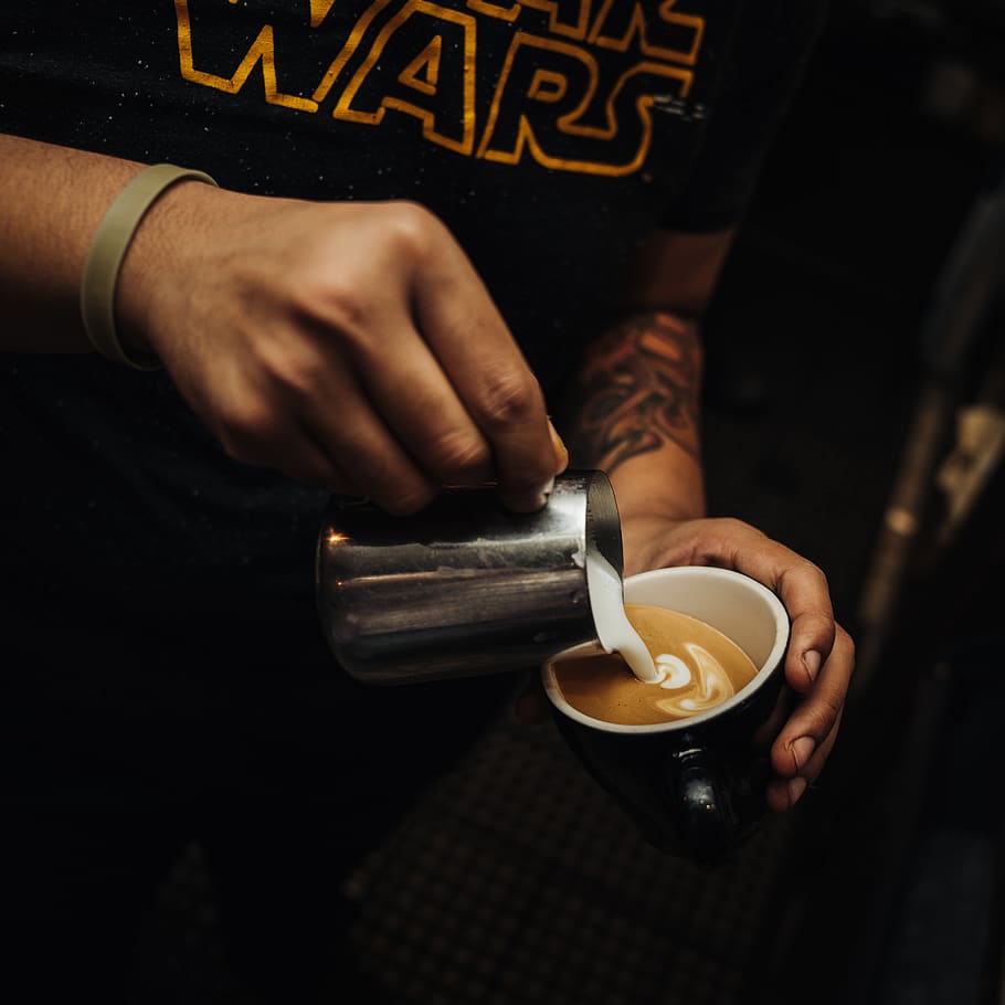 coffee, espresso, latte, coffee - drink, food and drink, one person HD wallpaper