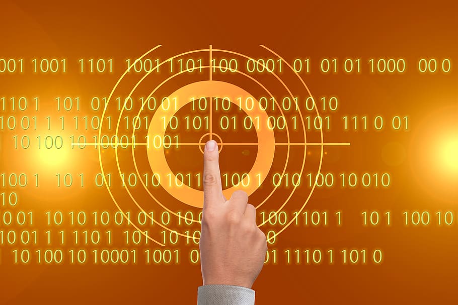 digitization, hand, visor, binary, binary code, focal point HD wallpaper