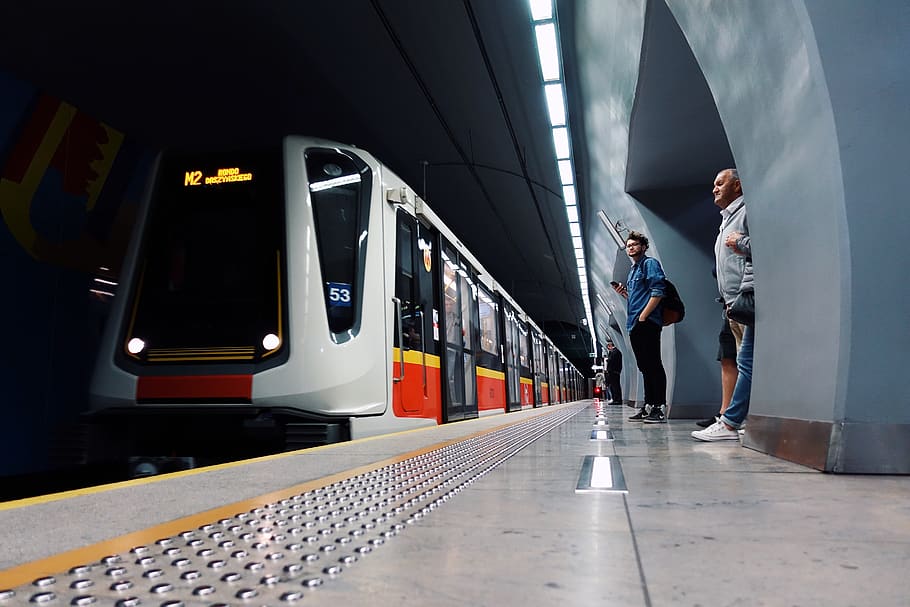 two men waiting at underground train, vehicle, transportation HD wallpaper