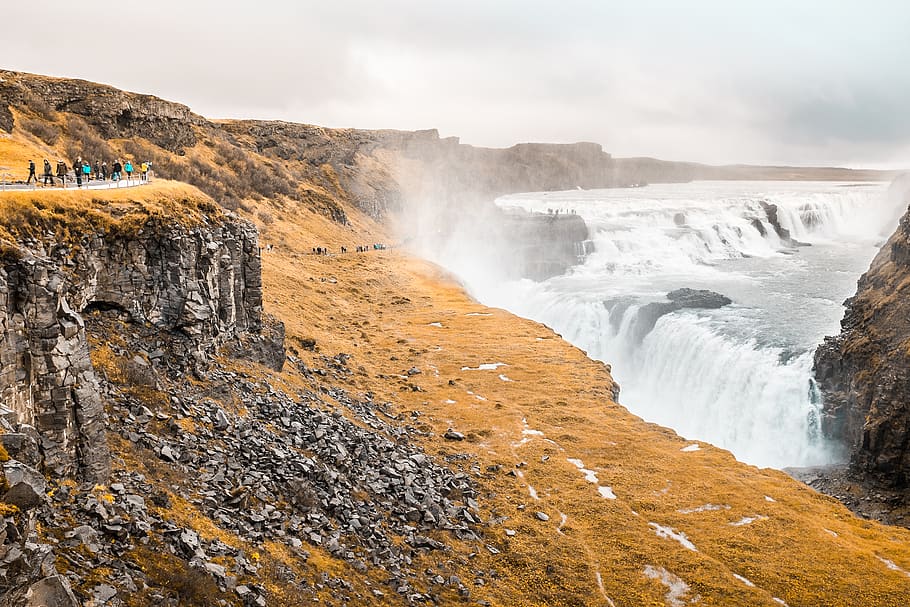 iceland, gullfoss, gullfossi, waterfalls, fujifilm, photography, HD wallpaper